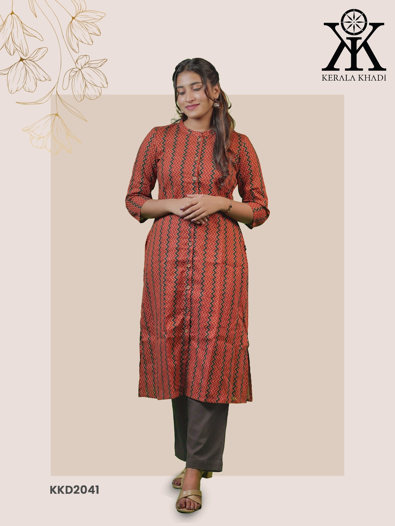 KKD2041 - Zig Zag Print Kurthi