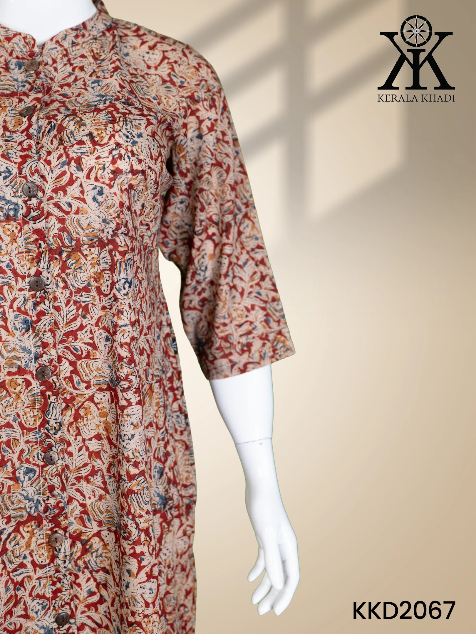 KKD2067 - Rust color flower print Top