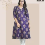 Kantha Design V Neck with Lace Maxi Pattern